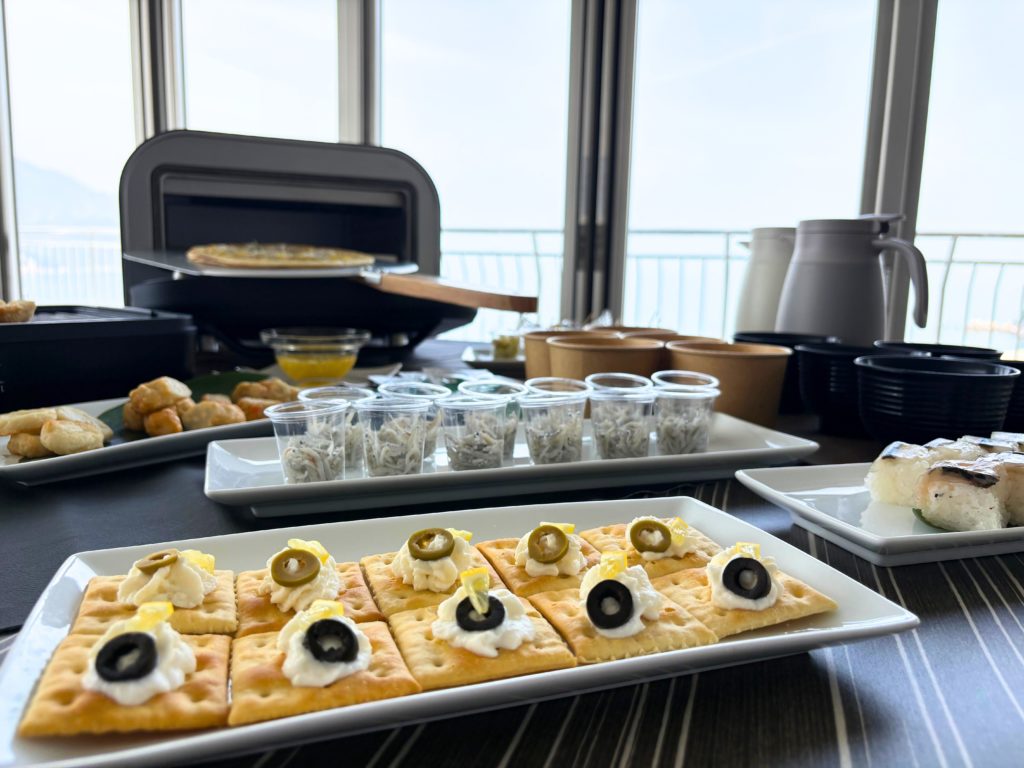 インランド・シー・リゾート・フェスタのレストランで提供されるおしゃれな軽食たち